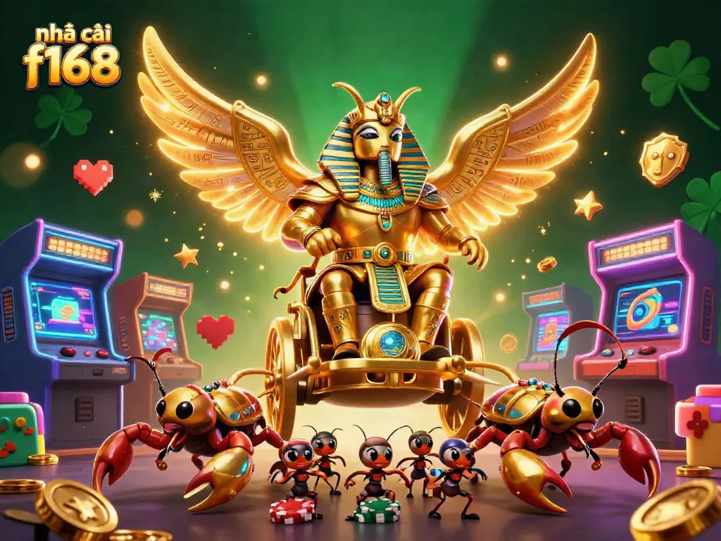 Experience the excitement with nhà cái f168's vibrant 3D casino illustration showcasing unique gaming elements.