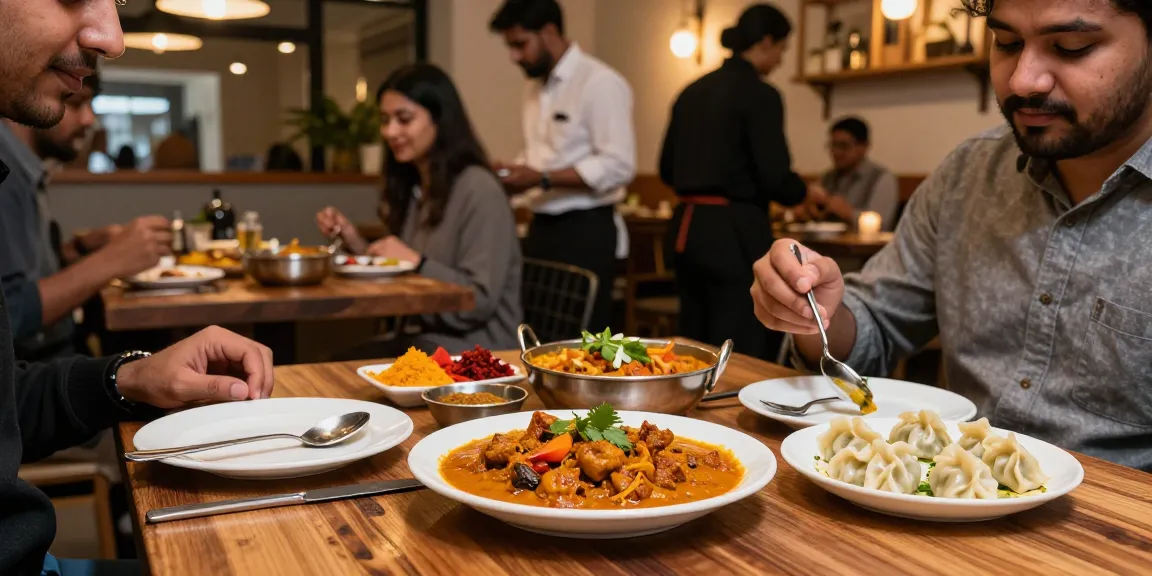 Savor authentic flavors at https://namastecurryandmomo.com with vibrant Indian curry and Nepalese momo in a cozy dining scene.