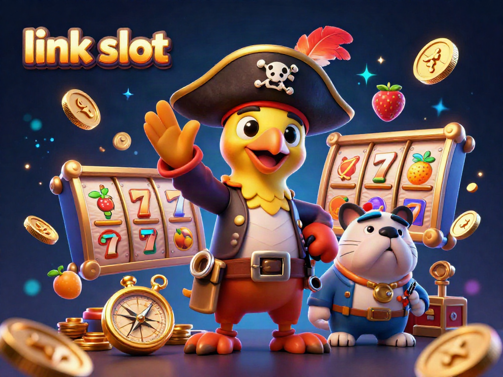 Engage with thrilling link slot reels and dynamic symbols as pirate captain commands the scene.